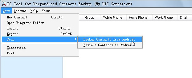 backup and copy contacts from Android to computer