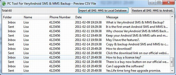 import android sms mms to computer