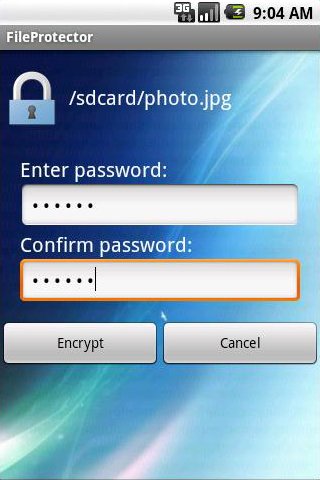 Click to view VeryAndroid File Protector 1.1 screenshot